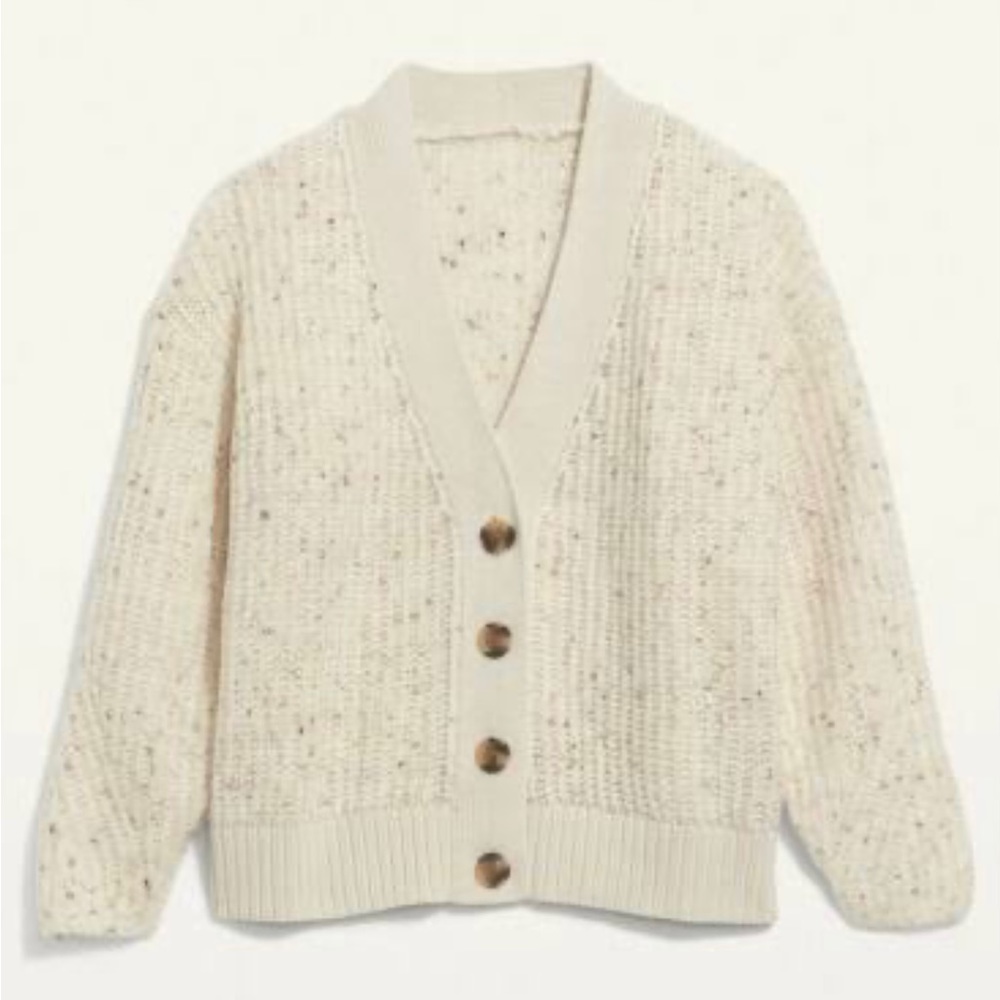 Old Navy Women’s Shaker-Stitch Button-Front Speckled Cardigan